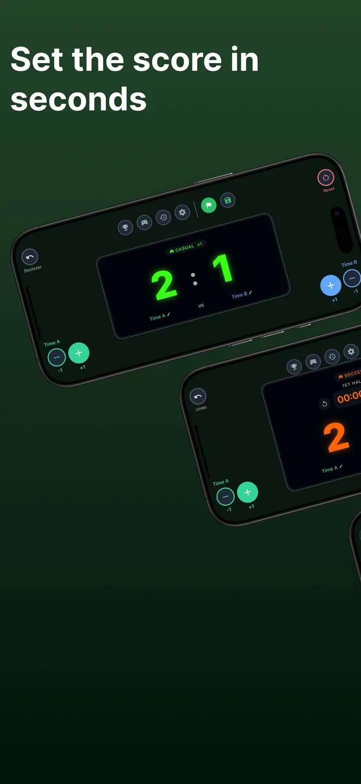 Landscape scoreboard during a match